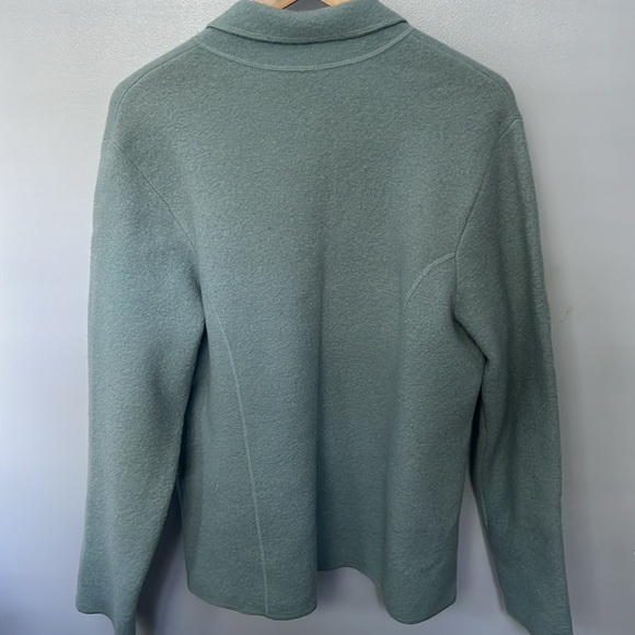 Eileen Fisher Jacket Blue Boiled Wool Button Front Sweater Coat Sz S Small - Picture 3 of 4